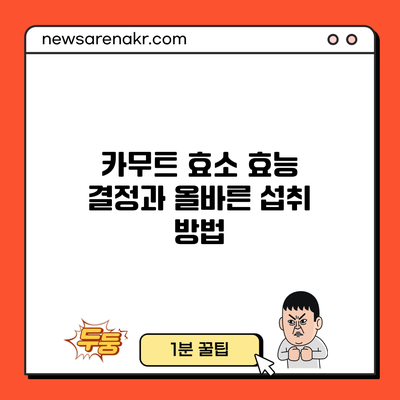 카무트 효소 효능 결정과 올바른 섭취 방법