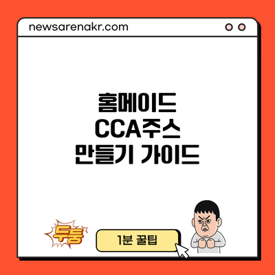 홈메이드 CCA주스 만들기 가이드