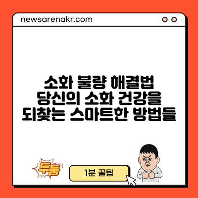 소화 불량 해결법: 당신의 소화 건강을 되찾는 스마트한 방법들