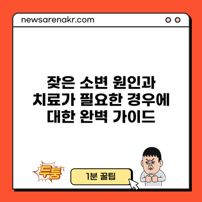 잦은 소변 원인과 치료가 필요한 경우에 대한 완벽 가이드