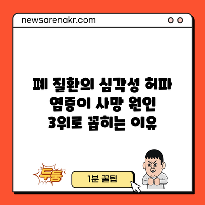 폐 질환의 심각성: 허파 염증이 사망 원인 3위로 꼽히는 이유