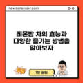 레몬밤 차의 효능과 다양한 즐기는 방법을 알아보자