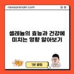 셀레늄의 효능과 건강에 미치는 영향 알아보기