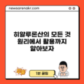 히알루론산의 모든 것: 원리에서 활용까지 알아보자