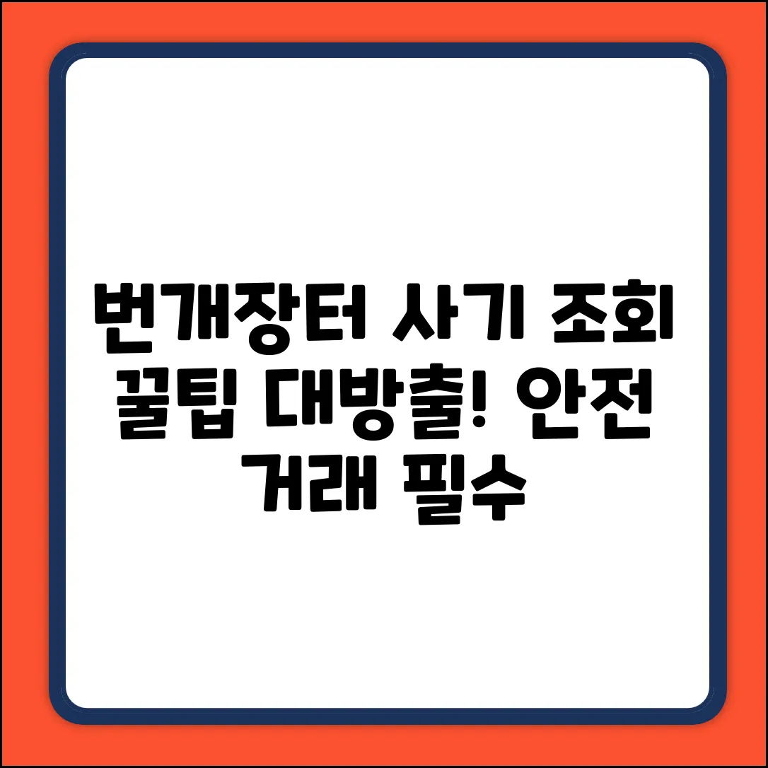 번개장터 사기 이력 조회, 꿀팁 있을까?