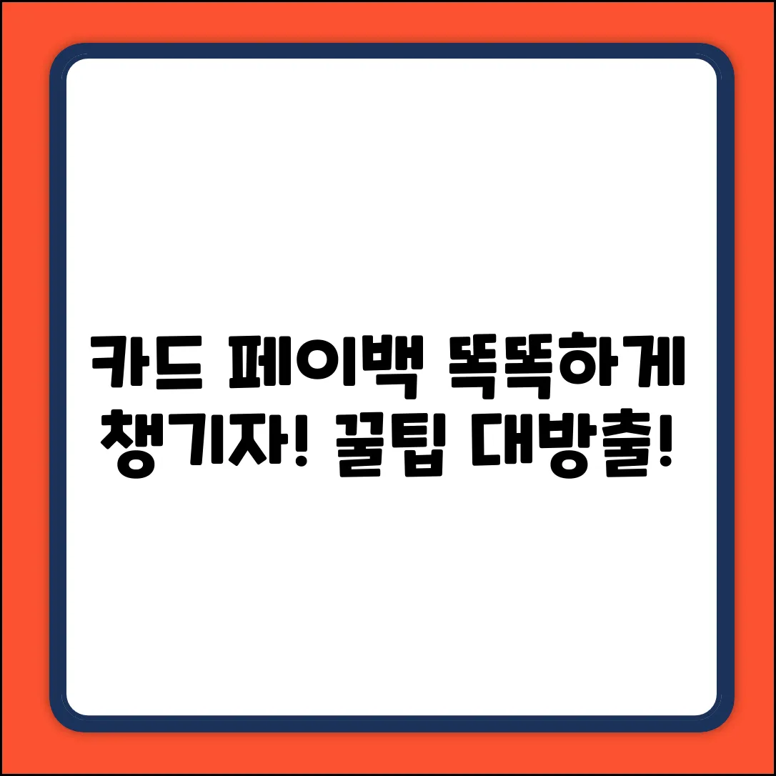 신용카드 페이백, 똑똑하게 받는 법?