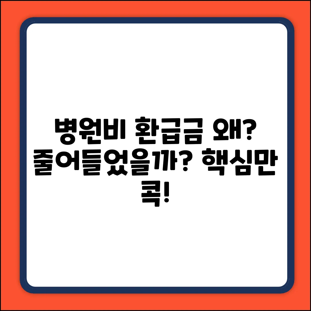 병원비 환급금, 왜 금액이 적어졌을까요?
