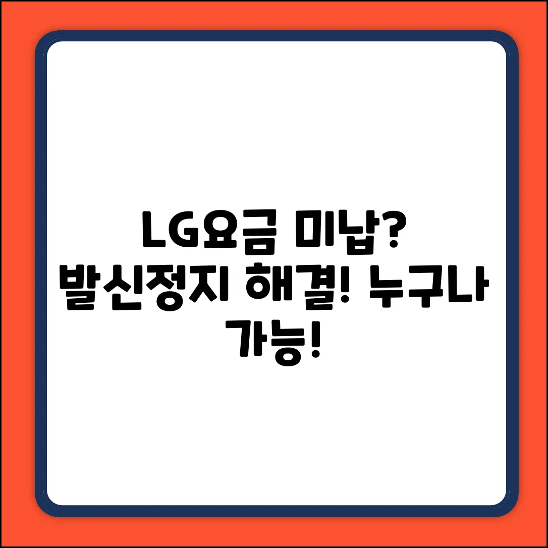 LG요금 두달 미납 발신정지? 누구나 해결!