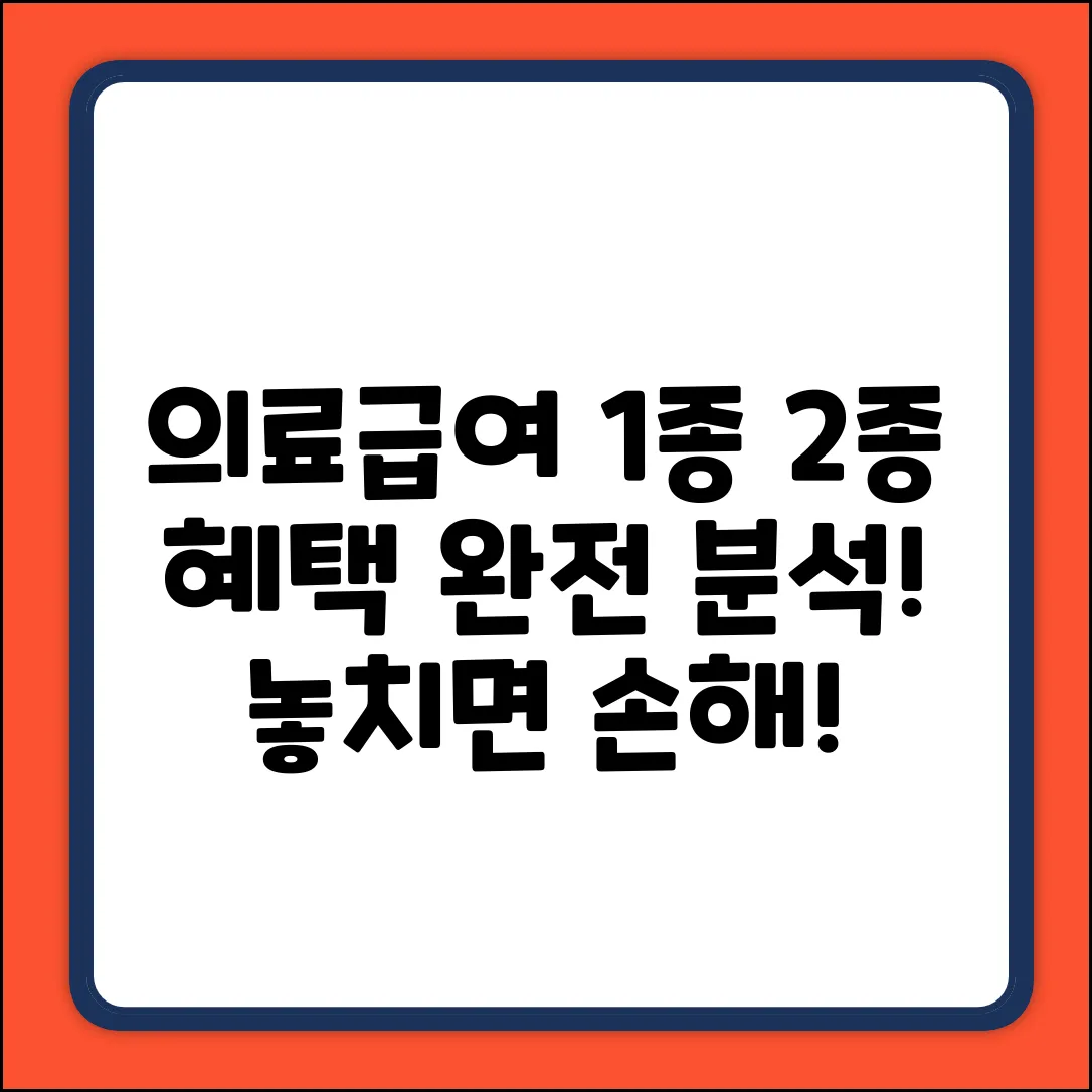 기초생활 의료급여 1종2종, 혜택 풀이!