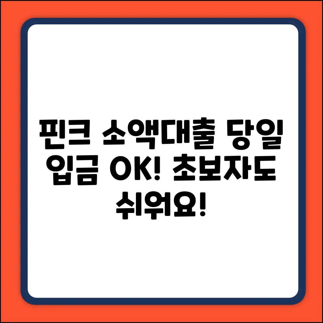 핀크 소액대출, 당일 입금? 초보자도 쉽게!