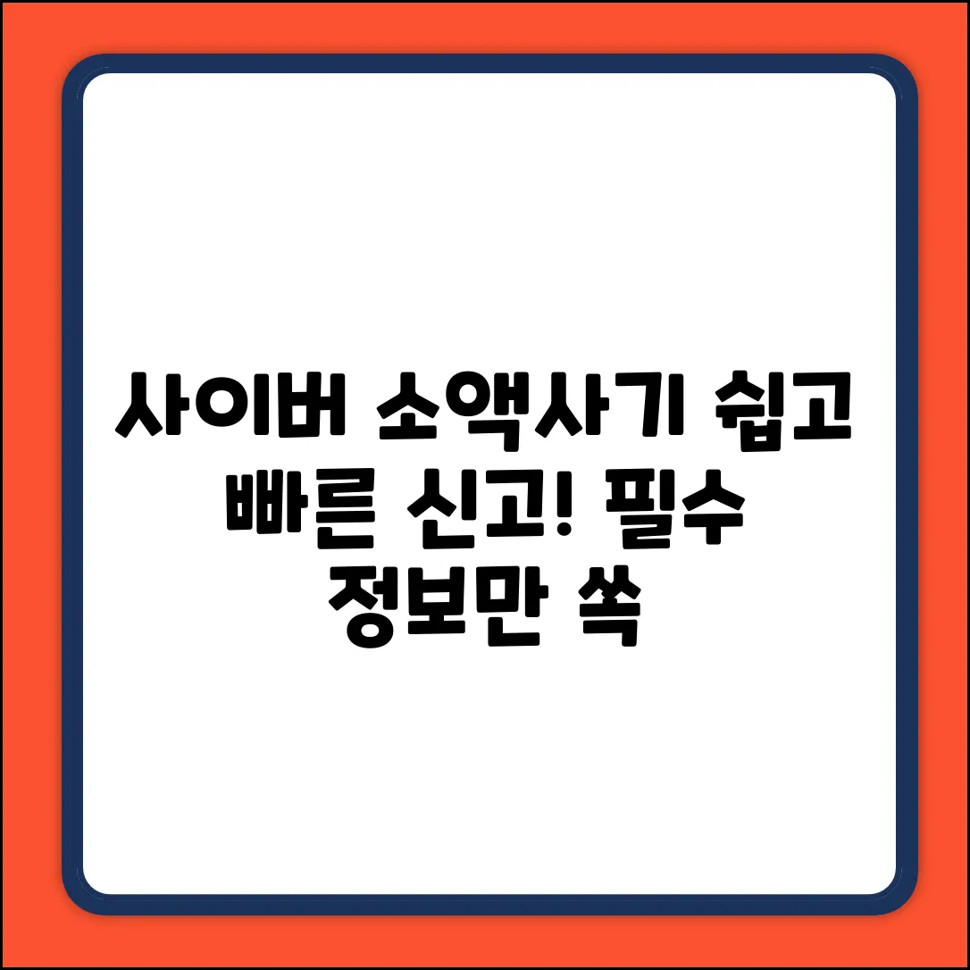 사이버 소액 신고, 쉽게 필요한 것?