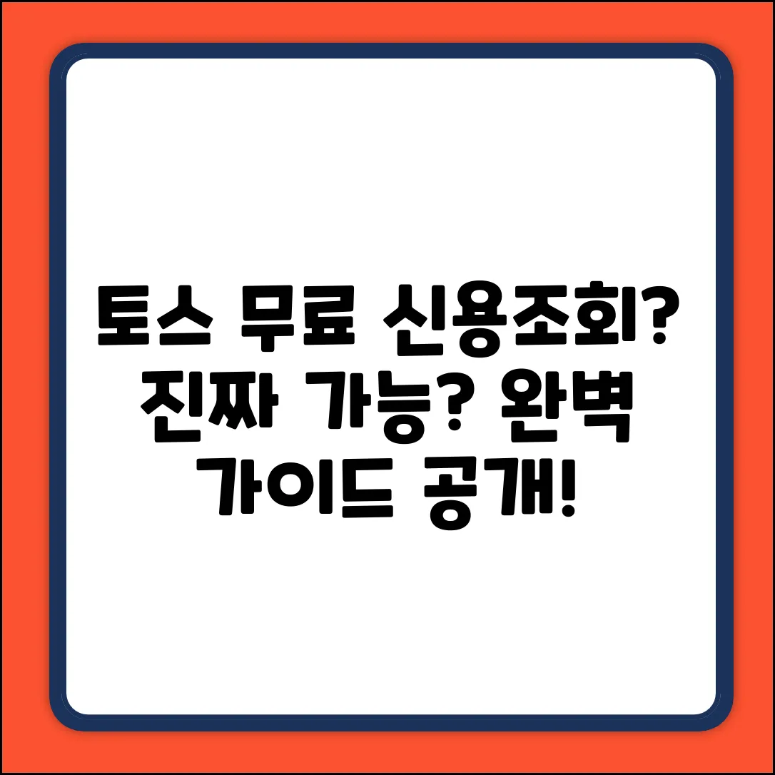 토스 무료 신용조회 완벽 가이드: 가능할까?