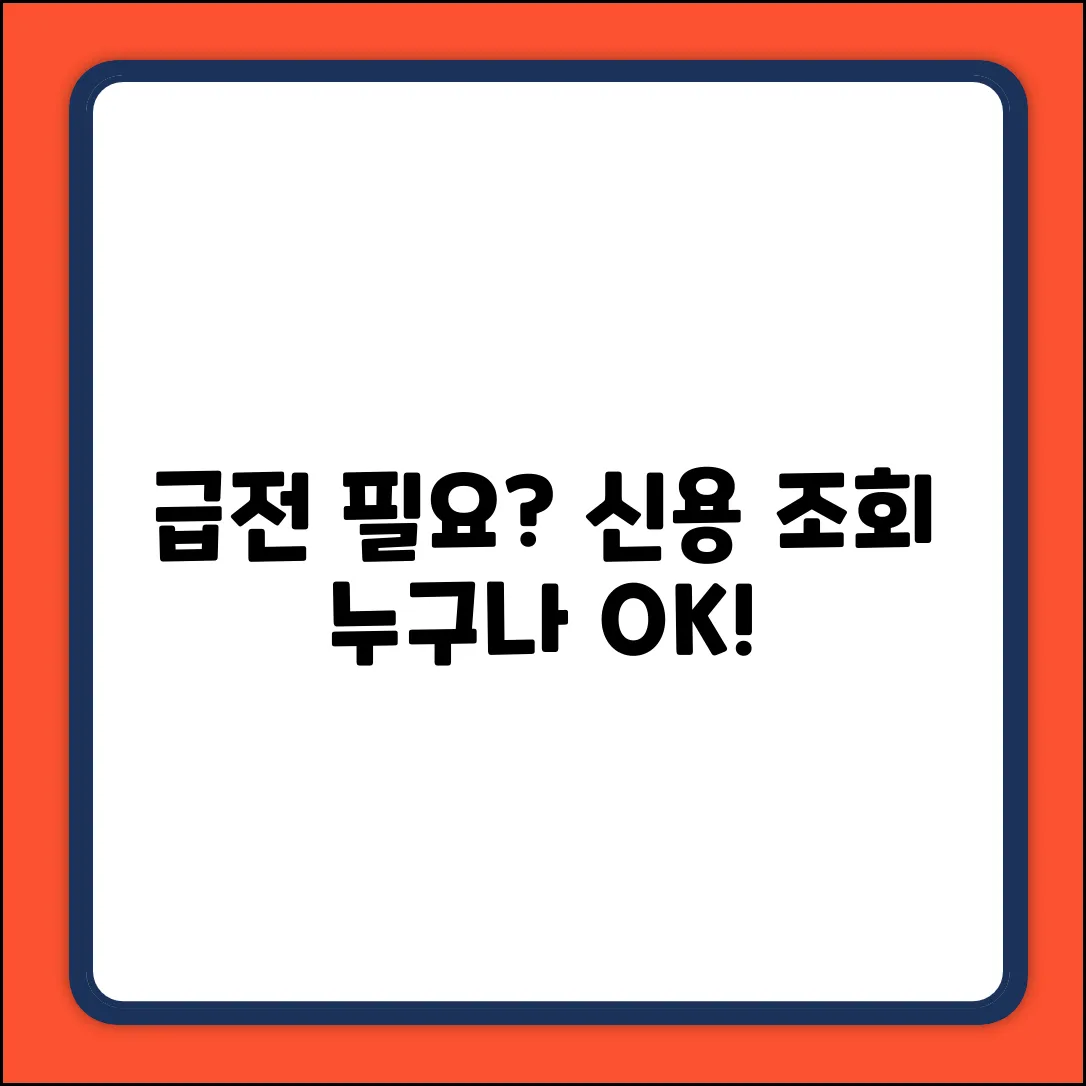 일수 대출, 신용 조회 없이? 누구나 OK!