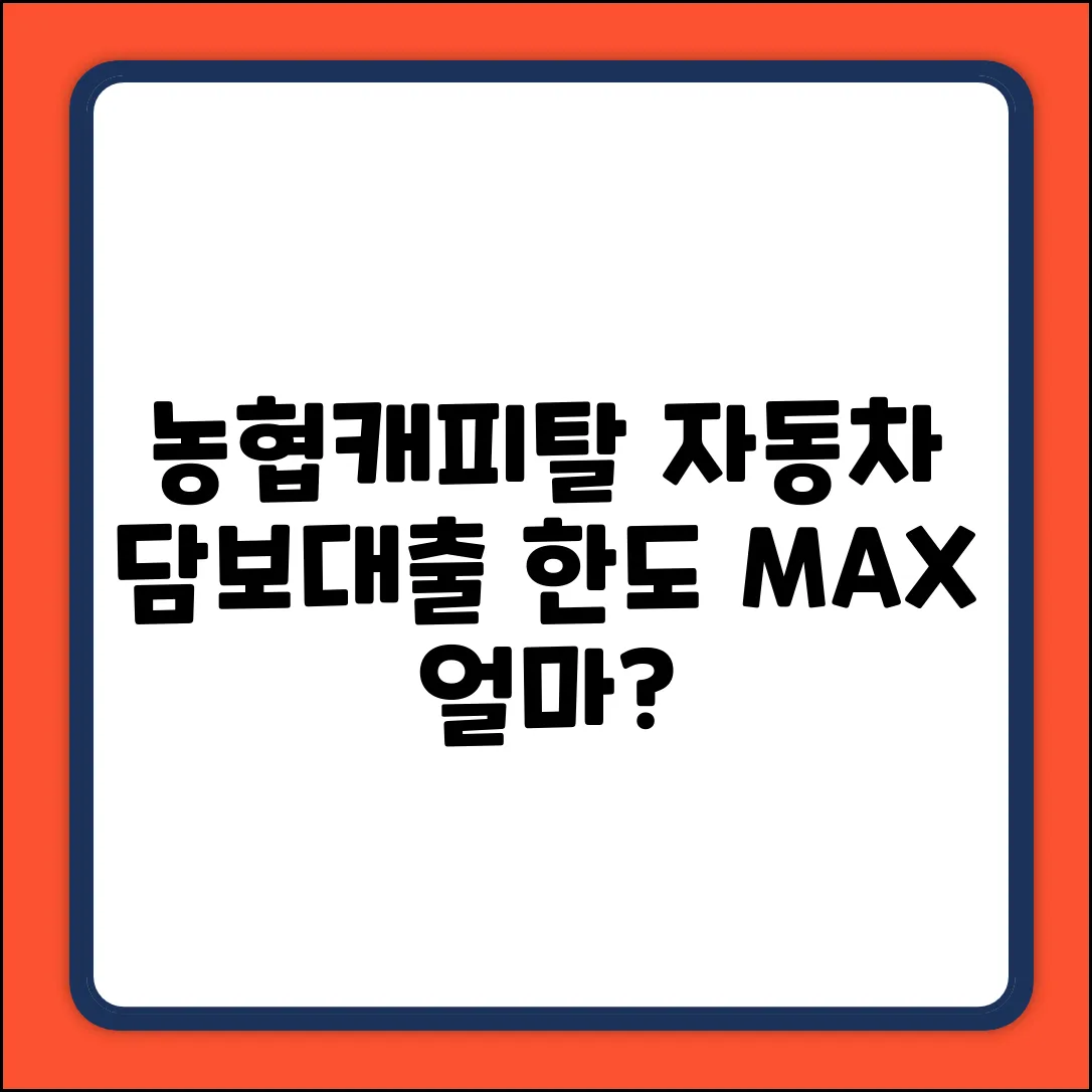 NH농협캐피탈 자동차담보대출, 한도는 얼마일까?