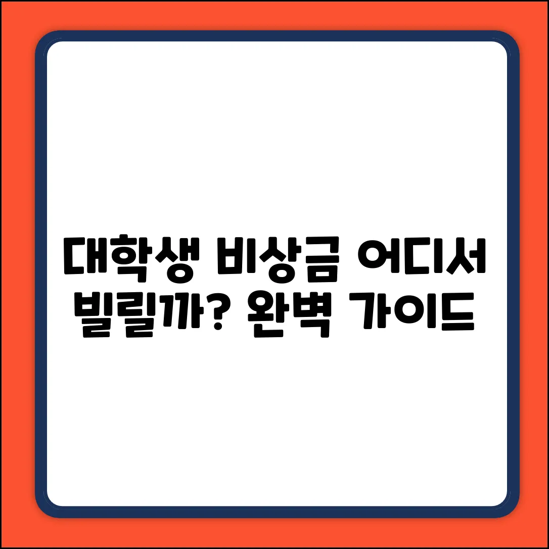 대학생 비상금대출, 어디서? 완벽 가이드
