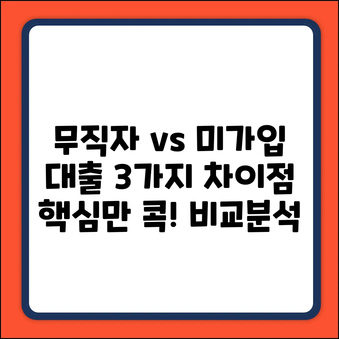 무직자 vs 4대보험 미가입 대출 3가지 차이
