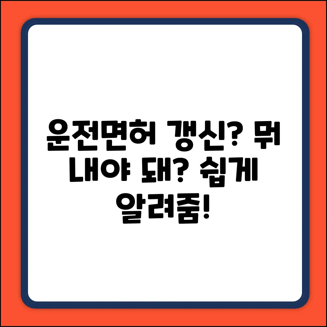 운전면허 갱신, 뭘 내야 할지 쉽게 알려줌!
