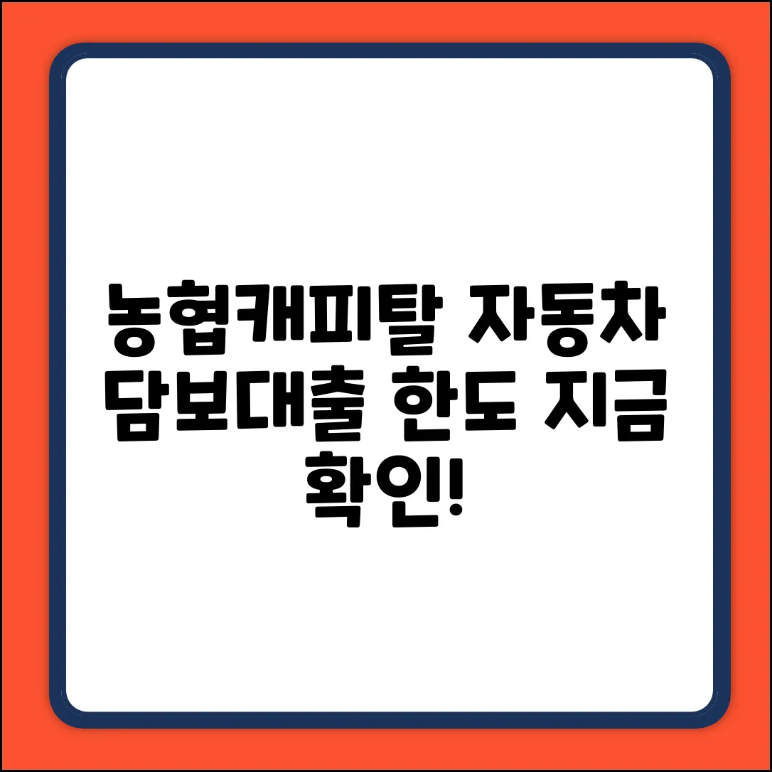 NH농협캐피탈 자동차담보대출, 한도 궁금해?