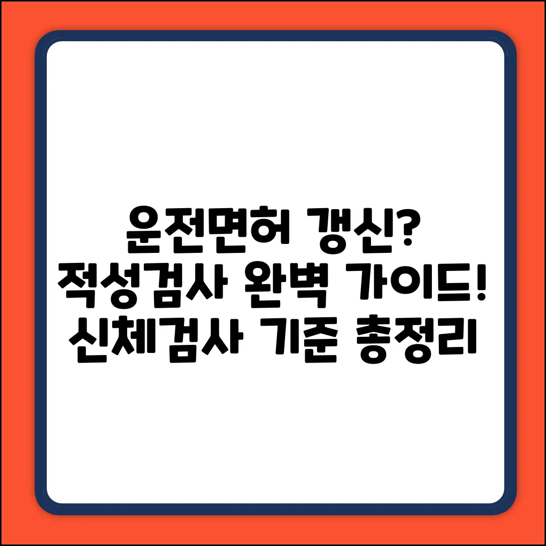 운전면허 적성검사, 신체검사 기준 완벽 가이드