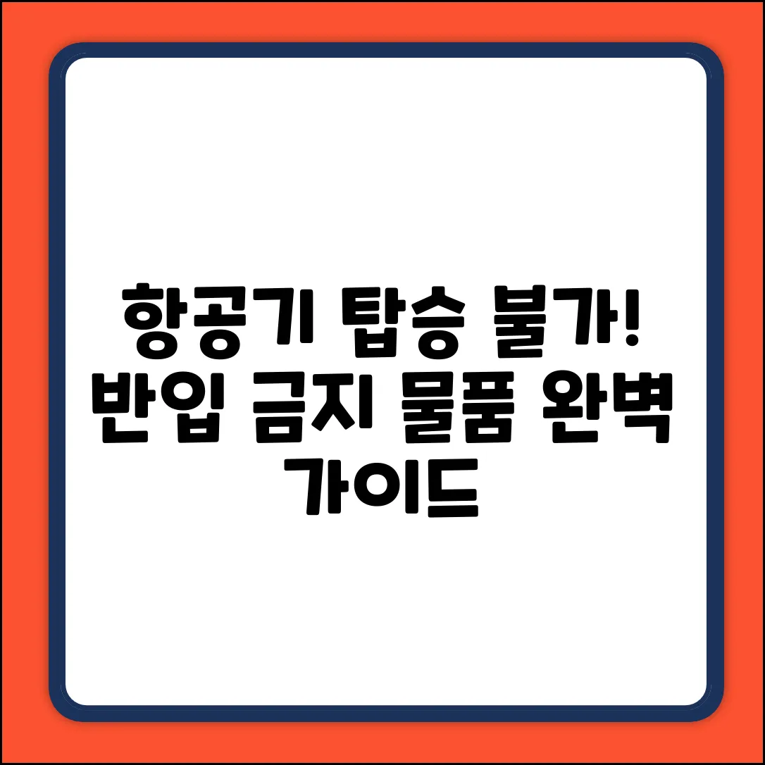 항공 탑재 금지 품목 완벽 가이드: 🚫 탑승 불가!