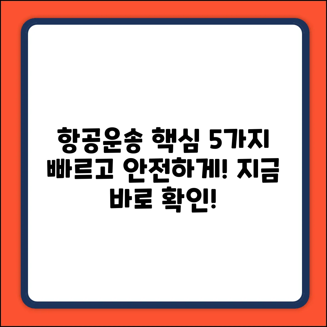 항공운송 특징 5가지: 빠르고 안전하게!