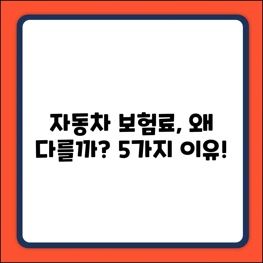 자동차 보험료가 다른 이유 5가지