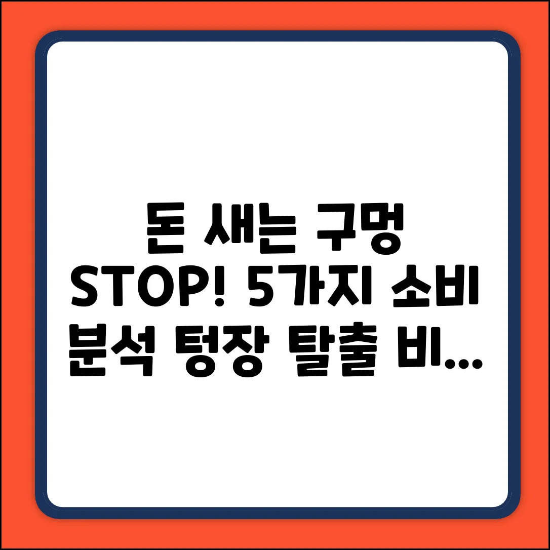 5가지 소비 분석: 돈 새는 구멍 막기