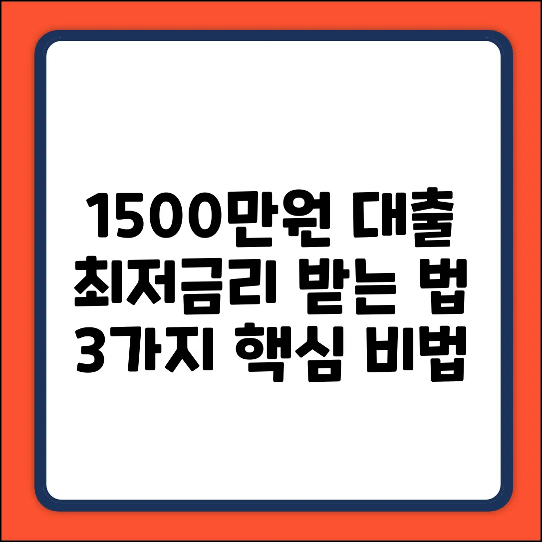 1500만원 대출, 최저금리 받는 3가지 방법