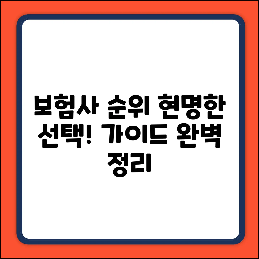 보험회사순위 완벽 가이드: 현명한 선택!