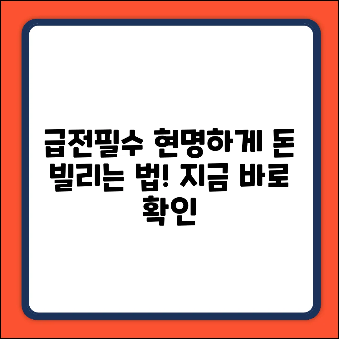 급할 때 돈빌리기? 현명한 방법은!
