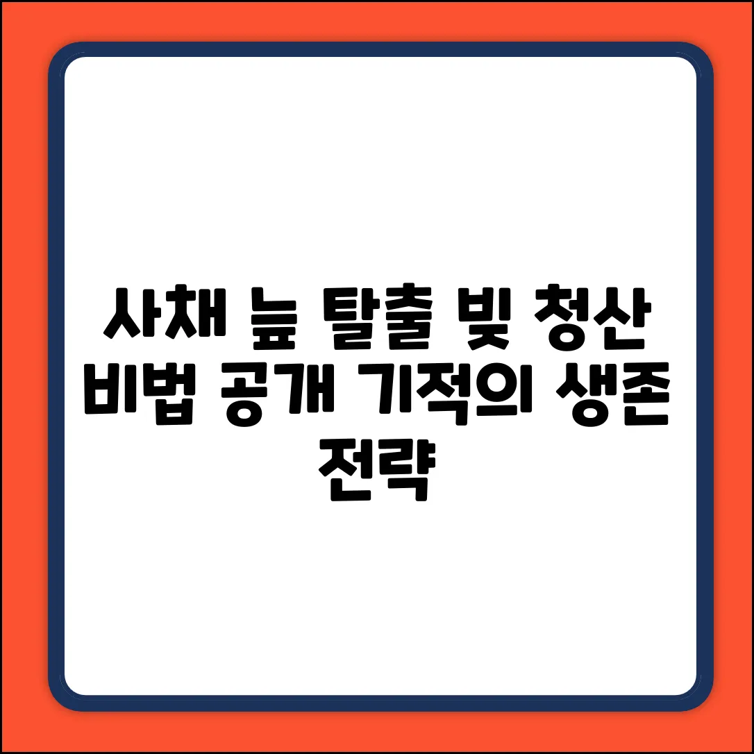 사채 늪 탈출, 놀라운 생존 비법!