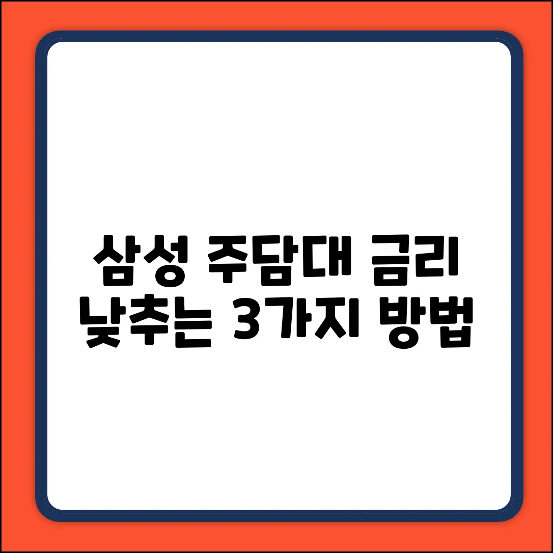 삼성주택담보대출: 금리 낮추는 3가지 방법