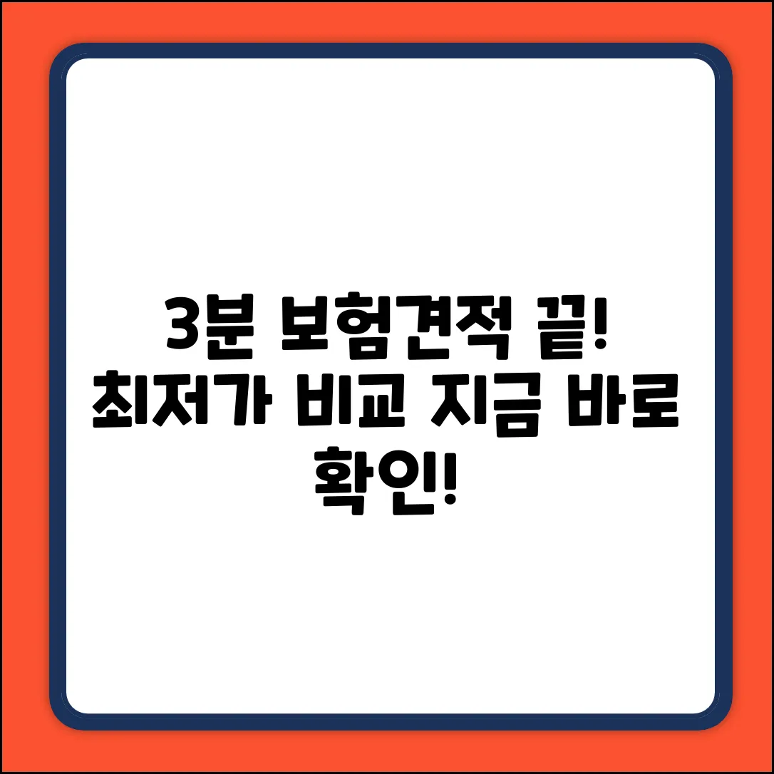 3분 만에 끝내는 보험견적 비교!