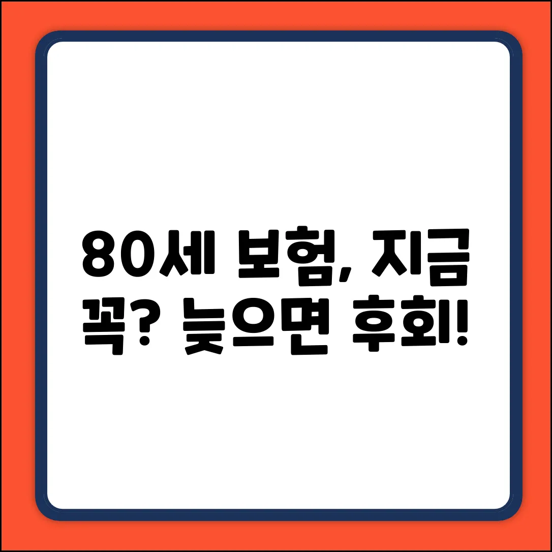 80세이상 보험, 지금 꼭 필요할까요?