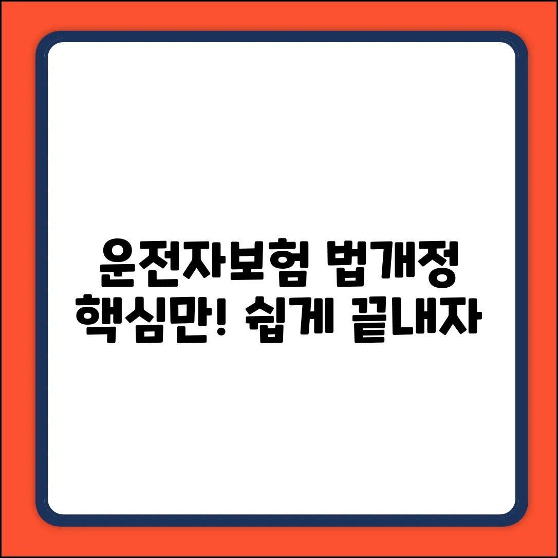 운전자보험 법개정, 누구나 쉽게! 핵심만 콕!