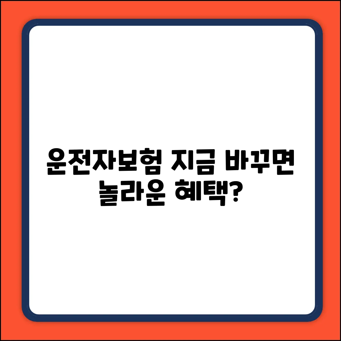 운전자보험, 지금 변경하면 놀라운 혜택이?