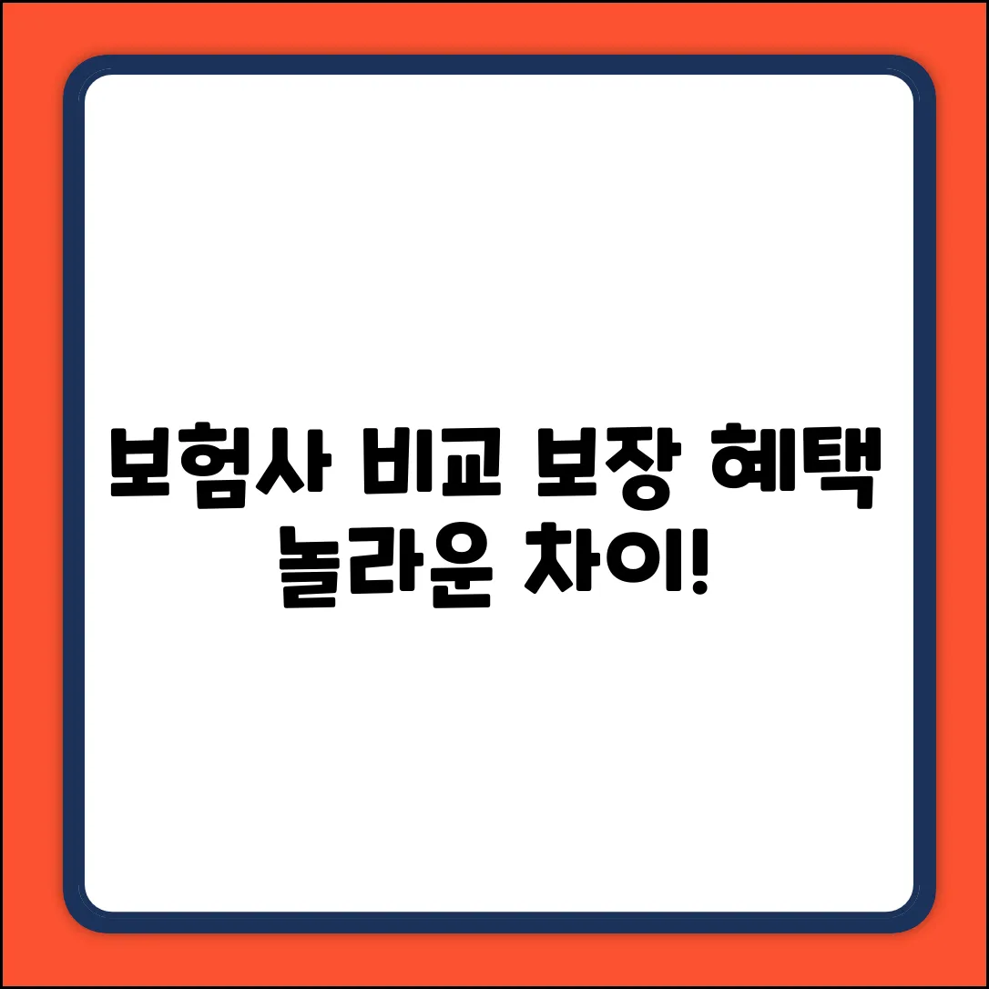 국내 보험사, 놀라운 보장 혜택 비교!